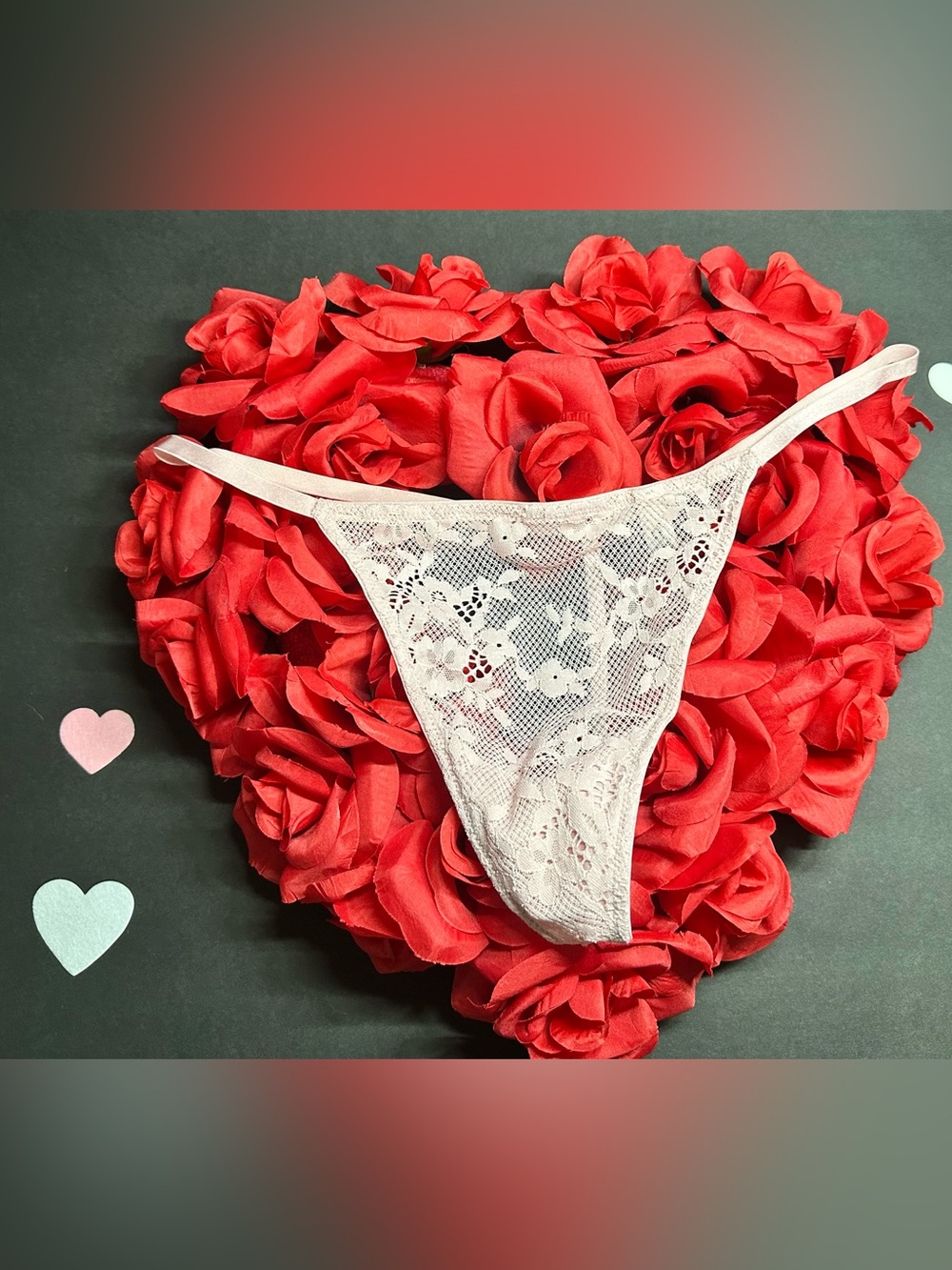 Victoria's Secret baby pink Lace V-Front Thong